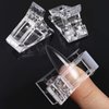 MIKIMIQI 5 Pcs Poly Gel Quick Building Nail Tips Clip Plastic Transparent Finger Extension UV LED Builder Finger Extension Clip Nail Tips Clips for Quick Building DIY Manicure Nail Art Tool