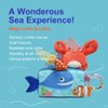 Toytellini Magic Little Sea Box - Baby Tissue Box Montessori Toy 6-12 Months, Baby Sensory Activity Box, 10+ Textured Fabrics with Crinkle Toy, Squeaky Crab, Rattle, Baby Boy Girl Gift for Christmas