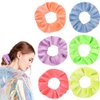 Gradient scrunchies Premium Velvet Macaron Theme Hair Scrunchies Tie Bobbles Rainbow Hair Bands Scrunchy Hair Tie Ropes Lce Cream Color for Women Hair Elastic Bandss (12 PCS Multi-colored)