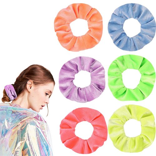 Gradient scrunchies Premium Velvet Macaron Theme Hair Scrunchies Tie Bobbles Rainbow Hair Bands Scrunchy Hair Tie Ropes Lce Cream Color for Women Hair Elastic Bandss (12 PCS Multi-colored)