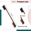 Geiserailie 3 Pcs Slick Back Hair Styling Set: Edge Control Brush, Teasing Comb for Women, Kids' Black Hair (Brown)