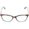 Sofia Vergara x Foster Grant Women's Teresa Reading Glasses Cat-Eye, Tortoise and Crystal Turquoise, 52 mm + 2