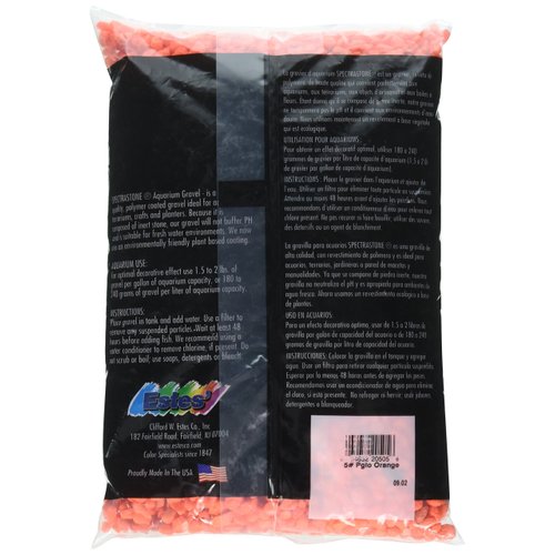 Spectrastone Permaglo Orange Aquarium Gravel for Freshwater Aquariums, 5-Pound Bag