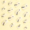 RUOKEXIN Nail Press ons White Press on Nails Medium Square Fake Nails with Glue Acrylic False Nails with Gold Blue Leaf Designs Glossy Artificial Fake Fingernails Spring Stick on Nails for Women 24Pcs
