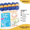 BeKnitting Knitting Starter Kit for Beginners | Great Craft for Adults and Kids | Yarn, Pompom Makers, Needles