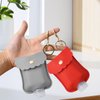 Pcmursal 4 Pack Hand Sanitizer Empty Bottles Travel Holder Bottle Cute Portable PU Leather Hand Sanitizer Keychain Leakproof for Traveling Shampoo Lotion