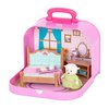 Li’l Woodzeez – Travel Suitcase Bedroom Playset – Portable – Dollhouse Furnitures & Accessories Included – Pretend Play Toy for Kids Age 3+