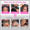 Wavymy Glueless Wigs Human Hair Pre Plucked Pre Cut Body Wave HD Lace Front Wigs Human Hair for Women 180% Density No Glule Ready to Wear and Go Closure Wigs for Beginners 20 Inch