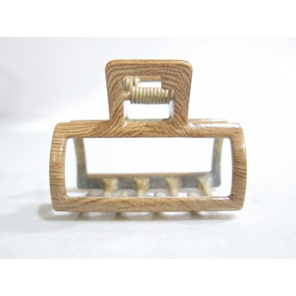 Faux bamboo wood medium/small metal hair claw clip barrette