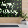 Pots Leaves Birthday Backdrop Banner Decor Green - Weed Leaves Theme Happy Birthday Party Decorations for Women Men Supplies