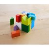 HABA 305463-3D Tile Game Cube Mix, Wooden Toy for Laying and Stacking, 19 Wooden Building Blocks, 10 Template Cards for Reconstruction, Toy from 3 Years