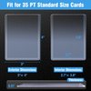 32ct Topload for Cards, JIQEZNL 35pt Hard Card Sleeves, 3" x 4" Card Sleeves Hard Plastic, Card Sleeves for Trading Cards, Rigid Pokemon Card Protectors Hard Plastic for MTG, Yugioh, Baseball, Sports