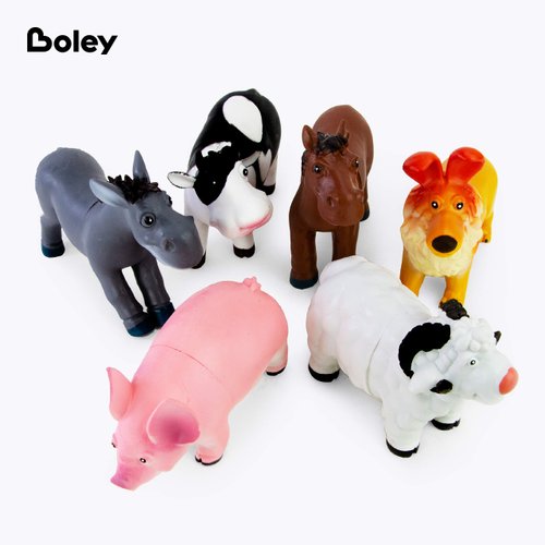 Boley Soft Farm Animal Toys - 6 Piece Small Farm Animal Figures for Kids Ages 3 and Up - Cute Soft Plastic Animal Figurines Set - Farm Animals for Toddlers
