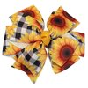 Buffalo Check Sunflower Pinwheel Hair Bow