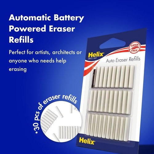 Helix Automatic Eraser Refills, Pack of 30 (19071)