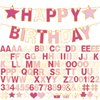 TaoBary 143 Pcs DIY Letter Banner Customizable Happy Birthday Banner Supplies Make Your Own Banner Include Letters, Numbers Symbol Rope Needles for Baby Shower Halloween Party Decorations (Pink)