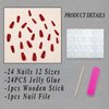 ROFIBUT Wine Red Press on Nails Long Square Coffin Fake Nails Glossy Red Cat Eyes Acrylic Nails Shiny Glitter Full Cover Stick on Nails Gradient False Nails for Women Girls DIY Nail Art Decor 24Pcs
