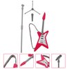 LUOZZY 2 Sets Miniature Musical Instruments Mini Electric Guitar and Fake Microphone Set 1/12 Scale Dollhouse Accessories