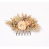 Natural dried flowers ivory hair comb, ivory cream dried flowers rustic hair piece (ivory)
