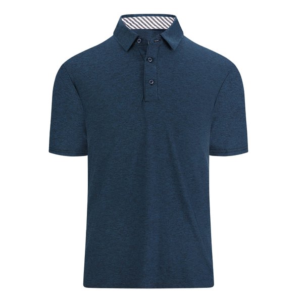SAMERM Mens Golf Shirt Moisture Wicking Quick-Dry Short Sleeve Casual Polo Shirts for Men(Navy M)