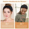 Carede Wide Headbands for Women, Black Turban Headband Stretchy Twisted Head Wraps for Girls Yoga Workout Sports Head Bands For Women's Hair,Pack of 6