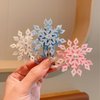6PCS Snowflake Hair Clips Blue White Pink Christmas Hair Accessories for Women Girls Festive Snowflake Hairpins Xmas Hair Clips Holiday Hair Accessory Party Gifts