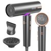 YASHE Hair Dryer with Diffuser, 1400W High-Speed Brushless Motor, 110,000 RPM Fast Drying of All Hair Types, Thermo-Control Negative Ionic Blow Dryer, 4 Temps & 3 Speeds, Lightweight for Home Travel