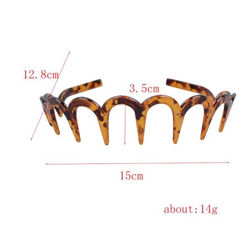 Fodattm 2PCS Zig Zag Shark Tooth Hairband Plastic Headband Hair Comb Women Hair Hoop Hair Accessories (B#)