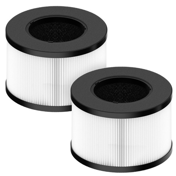 BS-03 True HEPA Replacement Filter for PARTU and Slevoo BS-03 HEPA Air Purifier Part U & Part X, 3-in-1 Filtration System, 2 Pack