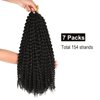 Passion Twist Hair 14inch Water Wave Synthetic Black Curly Braids for Passion Twist Goddess Locs Short Bohemian Curl Crochet Braiding Hair Extensions For Woman Girls(14inch, 1B)