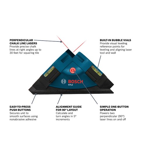 BOSCH Laser Level and Square GTL2 , Black