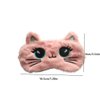 Cute Soft Plush Cat Sleeping Mask for Women Girls, Cute Animal Sleep Eye Cover Mask Eye Funny Blindfold Eyeshade for Night Nap Travel (Pink)