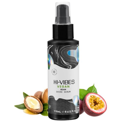 MOEHAIR Hi-Vibes Beam Shine Serum | Infused with Maracuja and Argan Oil | Controls Frizz | Vegan Hair Serum | Detangles Hair & Adds Shine | Improves Manageability | Paraben & Sulfate Free (4 Fl. Oz)
