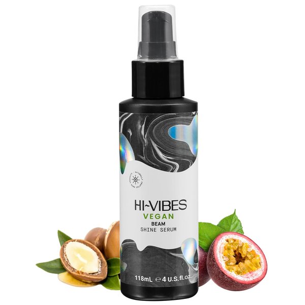 MOEHAIR Hi-Vibes Beam Shine Serum | Infused with Maracuja and Argan Oil | Controls Frizz | Vegan Hair Serum | Detangles Hair & Adds Shine | Improves Manageability | Paraben & Sulfate Free (4 Fl. Oz)