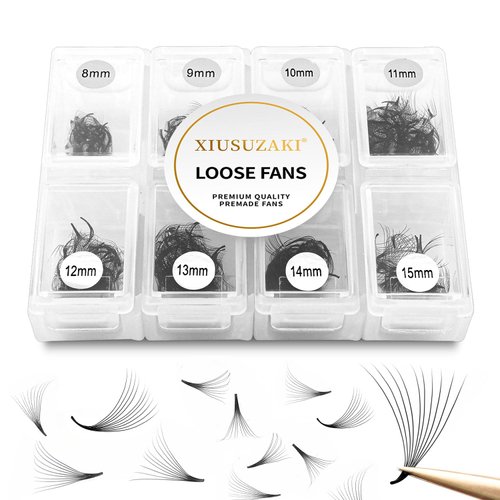 Premade Fans Eyelash Extensions 600 Fans 10D Volume Lash Extensions 0.07 Thickness Eyelash Extension D Curl Premade Lash Fans Mix 8-15mm Fluffy Soft Handmade Loose Fan(600Fans-10D-0.07-D,8-15mm)