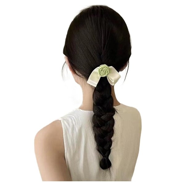 JKQBUX Bow Hair pins with handmade flower Duckbill Clip Hair Clips for Women Girls Graceful and gentle hair Accessories fashionable Literary style