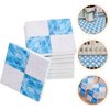 Miniature Dollhouse Flooring 36Pcs Wooden Mini Flooring Mini Wooden Dollhouse Floor Boards Mini House Decorations Dollhouse Furniture Accessories (Blue and White)