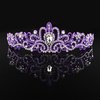 CIEHER Purple Crown Purple Tiara for Women Girls, Crystal Purple Crowns for Women Crown with 4 Hair Clips for Halloween Costume Party Prom, Purple Birthday Decorations