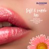 Blossom Moisturizing and Hydrating Shimmer Sparkle Lip Oil with Olive Oil + Grape Seed Oil, Infused with Real Flowers, 3g, Coconut