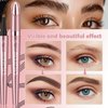 4-Tipped Microblading Eyebrow Pen, 2024 Upgraded 3D Waterproof Magic Eyebrow Pencil Contouring Pen, Long-Lasting Natural Fine Stroke Magic Eyebrow Pen (519A04#Black)