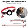 Airtag Cat Collar, Air tag Cat Collar with Bell and Safety Buckle in 3/8" Width, Reflective Collar with Waterproof Airtag Holder Compatible with Apple Airtag for Cat Dog Kitten Puppy (Red)