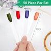 AHIER Nail Swatch Sticks, Swatch Sticks Nail Polish, Fan-shaped False Fake Nail Art Tips Sticks Polish Gel Salon Display Chart Practice Tool (100 Pack)