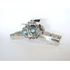 Generic Long shiny turquoise blue silver western design metal native tribal hair claw