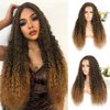 Limerence Long Curly Wigs Curly Wigs for Women Ombre Curly Wig Synthetic Wigs Natural Middle Part Wigs Long Curly Hair Wigs 24inch Hair Wigs (T-27,24inch)