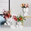 BrownLove Ceramic Face Vase White Flower Vase for Decor Female Form Face Vase Art Vase Modern Decorative Vase Centerpiece for Table Shelf Living Room Office Bedroom Small