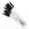 Honbay 12PCS Straw Cleaner Brushes, Super Soft Nylon Bristles and Stainless Steel Handle, Nylon Skinny Pipe Tube Cleaner - 10mm bristles x 200mm long (Black)