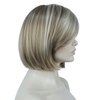 Aimole 8" Short Straight Bob Wigs with Cute Bangs Women Hair Natural Synthetic Wig(H16-613 Brown with Highlights)