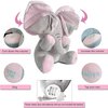 Aidiya Elephant Stuffed Animals Baby Gifts Peluches Ear Interactive Elephant Talking Singing Plush Toys for Girls Boys Gift Adjustable Volume 11.8" Set (Pink)