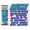 STIFFIE Techtron Seafoam Green/Purple 3" Alpha-Numeric Registration Identification Numbers Stickers Decals for Boats & Personal Watercraft