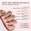 RTKHFZE Gel Press On Nails Short - Square Ombre Press On Nails False Nails with Glue,16 Sizes - 32Pcs Reusable Soft Gel Fake Nails Tips Kit,Stick On Nails for Women